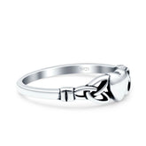 Celtic Oxidised Heart Sterling Silver Ring